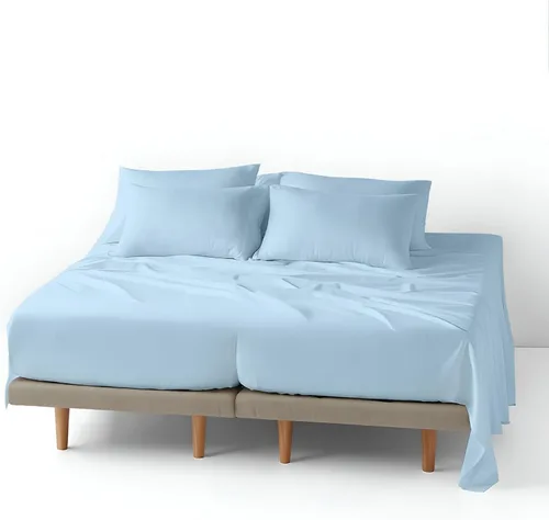 Miniatura 20 de ARlinen Juego de sábanas divididas tamaño Queen, 5 piezas, 100% algodón egipcio para camas ajustables, bolsillo profundo de hasta 16 pulgadas, juego