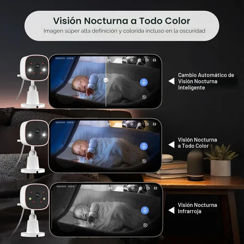 Miniatura 3 de Jennov Cámaras de seguridad 2K, cámaras WiFi para interiores para seguridad del hogar, cámaras para mascotas con enchufe, doble banda
