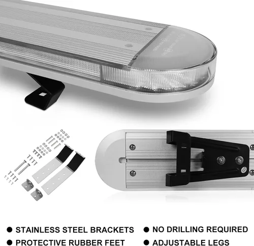 Miniatura 6 de ASPL - Barra de luz estroboscópica de advertencia de emergencia de alta intensidad, de bajo perfil, para montaje en techo, LED, 48 pulgadas