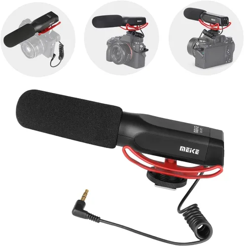Miniatura 3 de Meike MK-MP2 Micrófono de escopeta de cámara unidireccional condensador cardioide para fotografía Entrevista Micrófono de video compatible