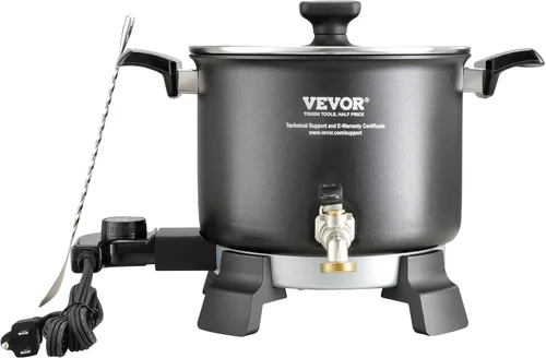 Miniatura 9 de VEVOR Derretidor de cera de 5 litros para hacer velas, olla eléctrica grande para derretir cera con boquilla fácil de verter, control de temperatura