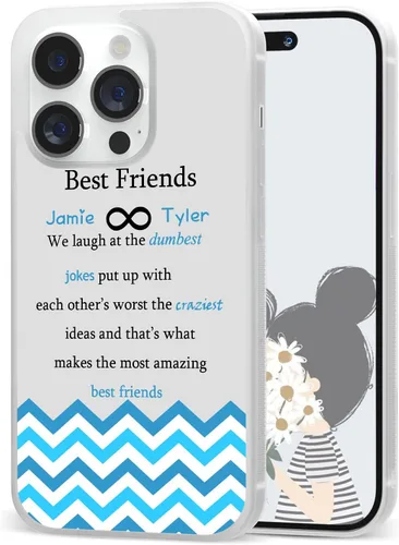 Miniatura 24 de Fundas de teléfono con nombre personalizado para mejores amigos iPhone 11 12 13 14 Pro Max Plus Mini X Xs Xr, Samsung Note 7 8 9 10 20 S21 S22 S23