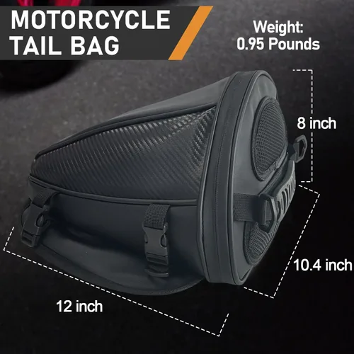 Miniatura 2 de Bolsa de cola para motocicleta, multifuncional, para guardar en el asiento trasero, bolsa de sillín, bolsa de tanque para motocicleta con correa