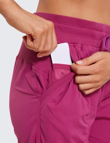 Miniatura 4 de CRZ YOGA Pantalones deportivos ligeros de entrenamiento para mujer, pantalones casuales de cintura alta para correr al aire libre con bolsillos
