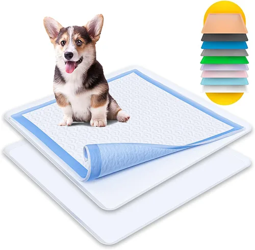 Miniatura 15 de TidyFriend - Bandeja para almohadillas de entrenamiento de 24 x 24 pulgadas, soporte de silicona para almohadillas de entrenamiento para cachorros