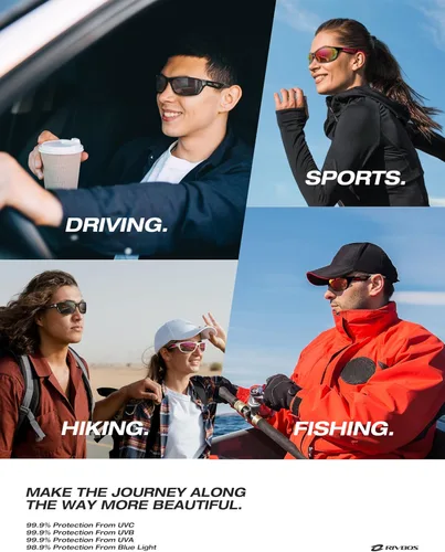 Miniatura 6 de RIVBOS Polarized Sports Sunglasses Driving Sun Glasses Shades for Men Women Tr90 Frame for Cycling Fishing Running RB831 Negro&gris