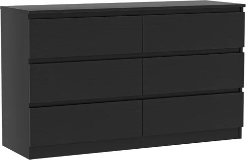 Miniatura 11 de Vibe & Dine Cómoda doble de 8 cajones, cómoda de madera moderna con amplio almacenamiento para armario, dormitorio, sala de estar, color negro