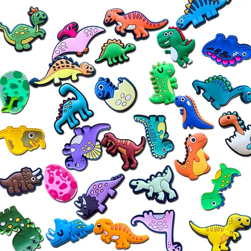 Miniatura 2 de 30 45 dijes de dinosaurio para zapatos, sandalias y pulseras, dijes de dinosaurio para niños, hombres, niños y adultos, recuerdos de fiesta