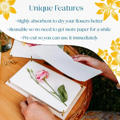 Miniatura 5 de Berstuk - Papel secante para prensa de flores de Berstuk • Recambio de prensa de flores de 5.9 x 10 pulgadas • Corte a medida y listo para usar •