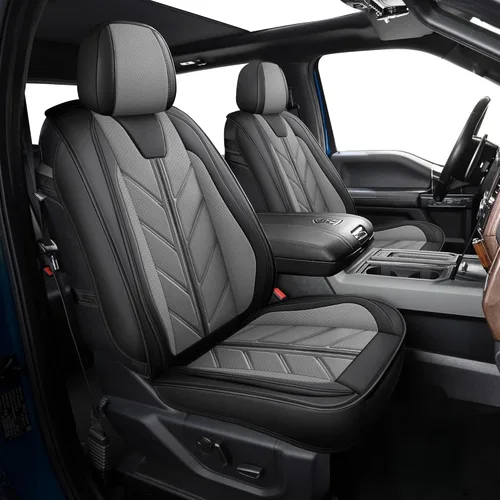 Fundas para Asientos de Camioneta Compatibles con Dodge Ram 1500 2009-2024 Fundas de Asiento de Cuero Sintético para Camioneta Personalizadas para