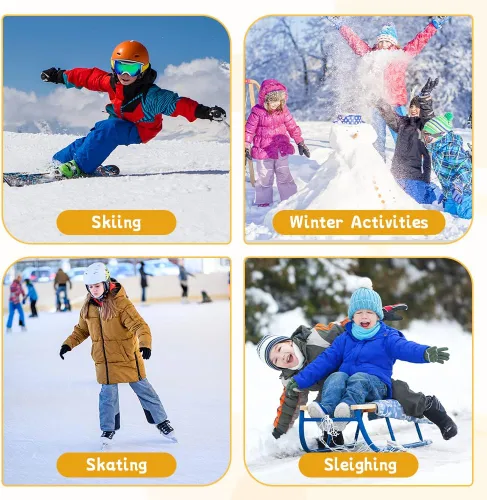 Miniatura 7 de findway Calcetines de esquí para niños de lana merina (2 o 3 pares), calcetines cálidos de invierno, calcetines térmicos de snowboard para niños