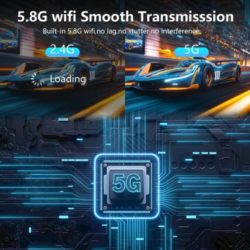 Miniatura 4 de Transmisor y receptor HDMI inalámbrico, decodificación 4K 1080P salida 328FT/100M Plug & Play, portátil 5G+2.4G Dual Band Wireless Video Audio
