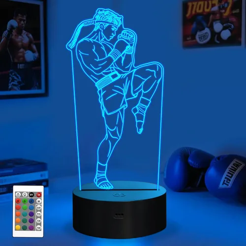 Miniatura 14 de OkiyiD - Luz nocturna de ilusión 3D con 16 colores cambiantes con control remoto (Estilo 7)