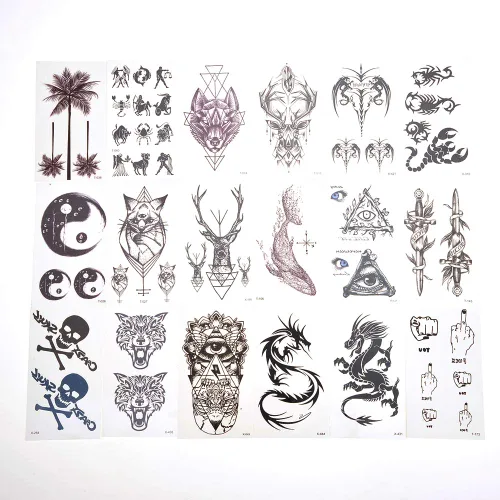 Miniatura 4 de PowerTRC Tatuajes temporales para adultos y niños Tatuajes falsos temporales impermeables Muchos diseños y símbolos diferentes
