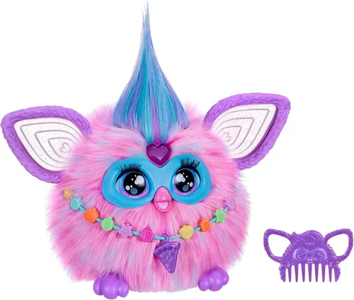 Furby Cotton Candy, 15 accesorios de moda, juguetes de peluche interactivos para niñas y niños de 6 años en adelante, animatronic activado por voz,