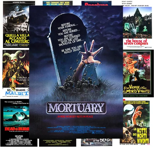 Mini-carteles de película (13 carteles de 8 x 11 pulgadas) Zombies Horror Vintage Pósters de películas cubiertas de película de explotación retro