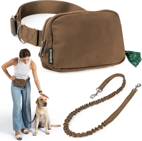 Miniatura 9 de Correa de perro manos libres con bolsa de golosinas para perros, correa de cintura elegante y moderna para pasear al perro, para llevar