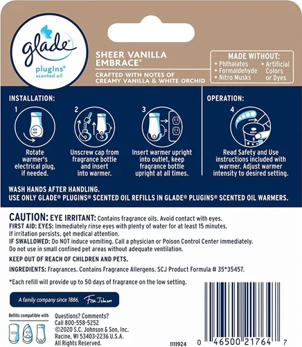Miniatura 2 de Glade Plugins - Recambios Sheer Vanilla Embrace, 2 CT 1.34 fl oz (paquete de 4)