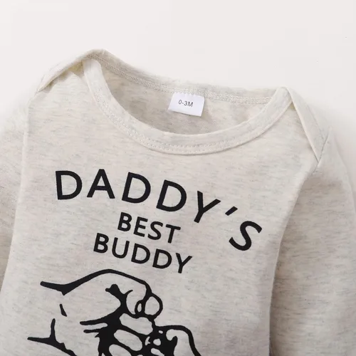 Miniatura 4 de Renotemy Conjunto de ropa para bebé recién nacido, conjunto de ropa con estampado de letras para niño