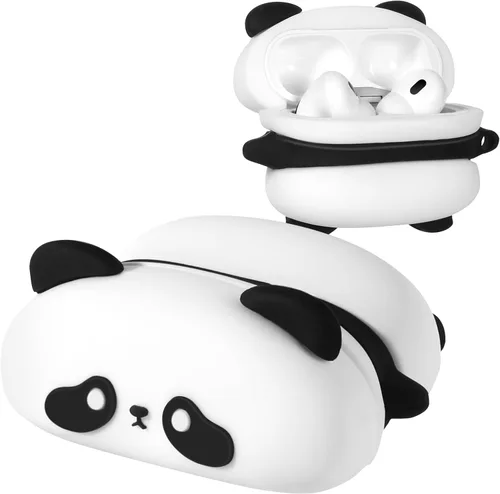 Miniatura 10 de Funda para AirPods 4 con llavero – Elegante a la moda para mujeres y niñas, de silicona 3D, diseño de perro kawaii femenino femenino único divertido