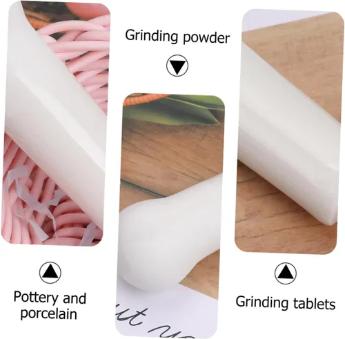 Miniatura 7 de 2.4 in de cerámica Muddler Medicina Píldora Polvo Maja Alimentos Molienda Varilla Multiusos Ajo Fruta Masher Stick Suribachi