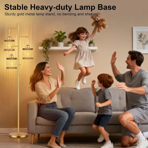Miniatura 6 de QiMH Lámparas de pie industriales para sala de estar, lámpara de pie de árbol con regulable continuo, lámparas de 68 pulgadas de alto