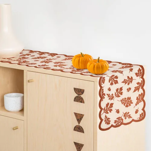 Miniatura 7 de Nialnant Camino de mesa de otoño, camino de mesa de hojas de arce de encaje, decoración de mesa de Acción de Gracias de otoño para casa de campo