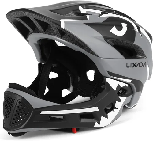 Miniatura 11 de Lixada Casco de bicicleta para niños, ajustable, desmontable, de cara completa, casco de ciclismo para niños, bicicleta, monopatín, scooter,
