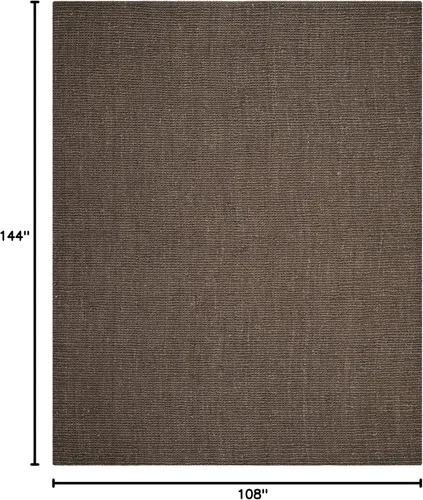 Miniatura 2 de SAFAVIEH Alfombra 9x12 - Colección de fibra natural - Grande - Marrón, Yute hecho a mano, estilo granja, textura gruesa de pelo grueso (NF447D)