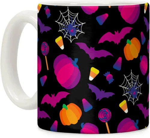 Miniatura 58 de LookHUMAN Taza de Café de Halloween – Halloween Is Meowgical Tazas, Taza de Café Espeluznante Idea de Regalos de Taza, 15 Onzas 10-Blanco