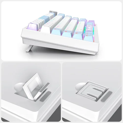 Miniatura 7 de Fogruaden Teclado para juegos con cable, 75 por ciento, intercambiable en caliente, teclado mecánico cremoso de montaje en junta con perilla