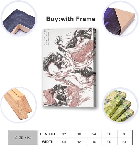 Miniatura 5 de ZHANGNA Tian Guan Ci Fu BL Anime 11 - Póster en lienzo para decoración de dormitorio, oficina, habitación, regalo, impresión artística de pared