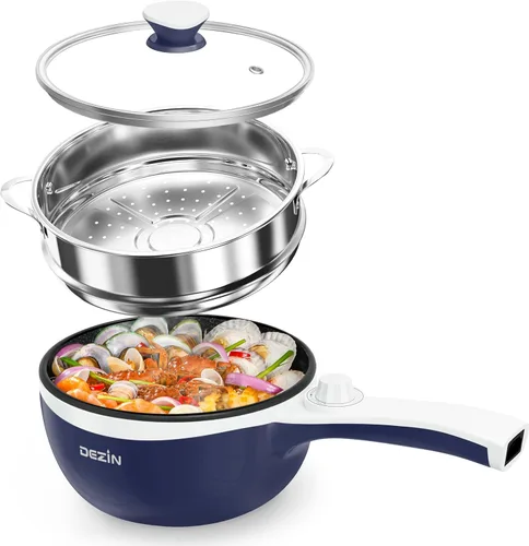 Miniatura 18 de Dezin Olla Caliente Eléctrica Mejorada, Sartén Antiadherente, Olla Eléctrica Rápida para Fideos, Olla Caliente Portátil Mini de 1.5L para Bistec