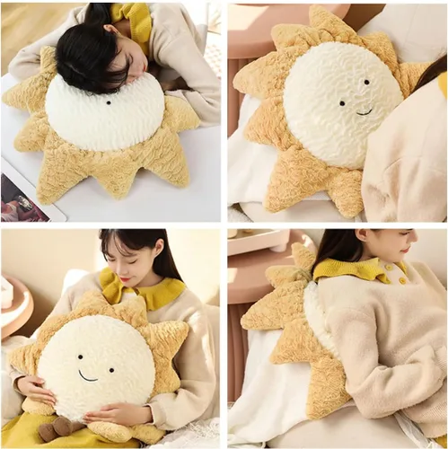 Miniatura 4 de Cómoda almohada de sol, estrellas, luna, cojín para sofá, precioso cojín (15.7 pulgadas, luna)