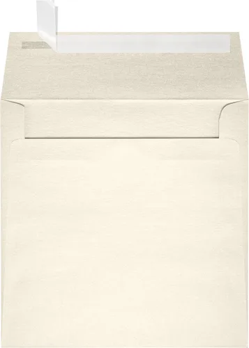 LUXPaper Sobres de invitación cuadrados | Despegar y prensar | 6 1/4 pulgadas x 6 1/4 pulgadas | Champagne metálico | Texto de 81 libras | 50