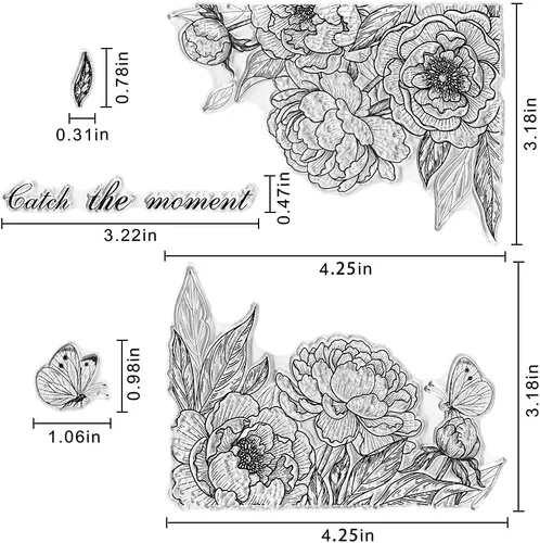 Miniatura 2 de Sellos transparentes de silicona para decoración de tarjetas, flores, mariposas, manualidades, álbumes de recortes, sellos transparentes de silicona