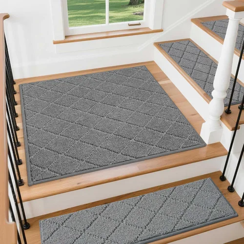 Miniatura 25 de COSY HOMEER - Alfombra antideslizante para esquinas de peldaños interiores, alfombras de escaleras para despegues resistentes al deslizamiento