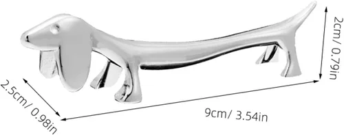 Miniatura 2 de HEMOTON Palillos para perros, 6 piezas, soporte de palillos de metal, soporte para palillos con forma de perro, soporte para cuchara, tenedor