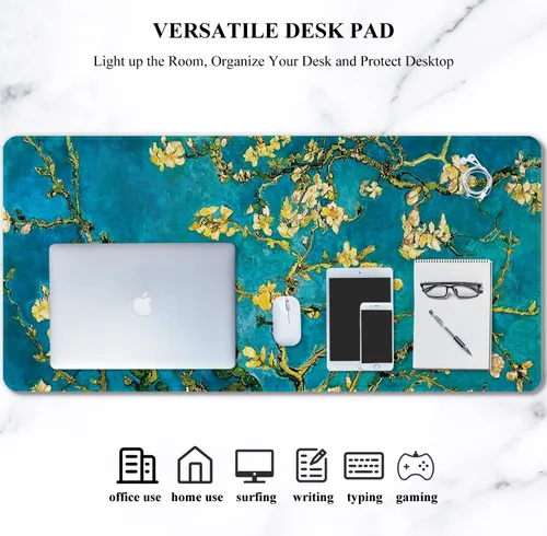 Miniatura 7 de Auhoahsil Alfombrilla de escritorio XXL grande para mouse, alfombrilla de mouse extendida para juegos, bonita alfombrilla de escritorio para 29
