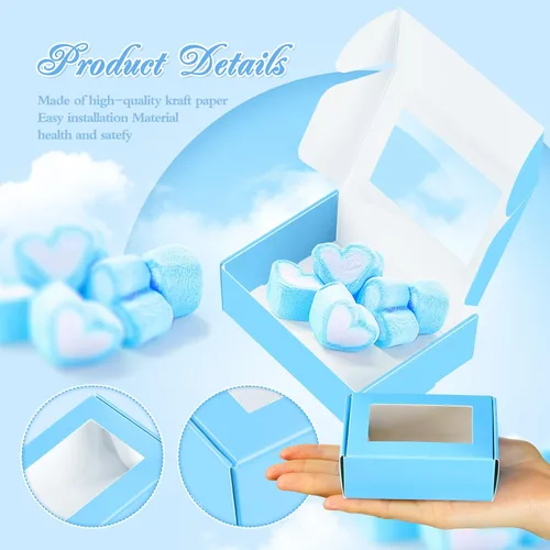 Miniatura 3 de Zonon 30 Piezas Cajas de Jabón para Embalaje Casero, Mini Cajas de Kraft para Dulces con Ventana para Panadería Dulces Fabricación de Jabón Embalaje