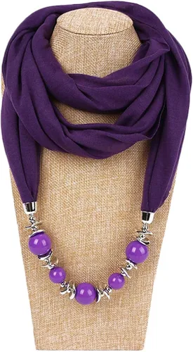 Miniatura 7 de W-FIGHT - Collar para mujer, diseño de bufanda, color sólido